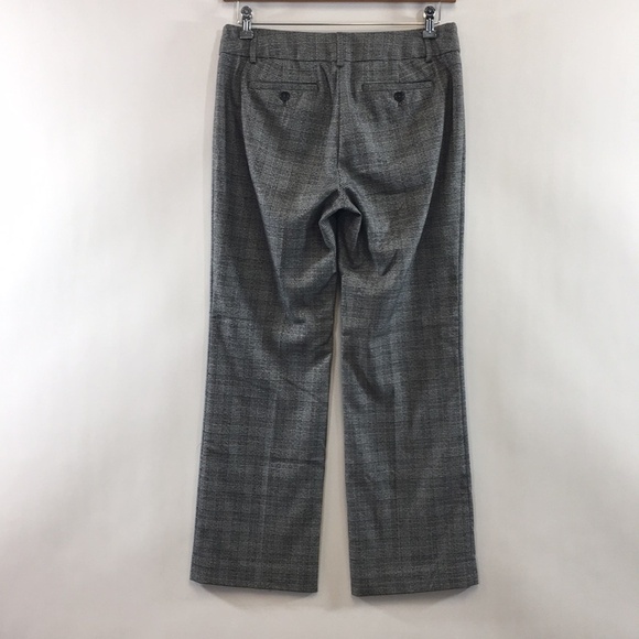 LOFT Black‎ Gray Houndstooth Plaid Marisa Trouser Pants Womens 8 Bootcut Career - Picture 3 of 11